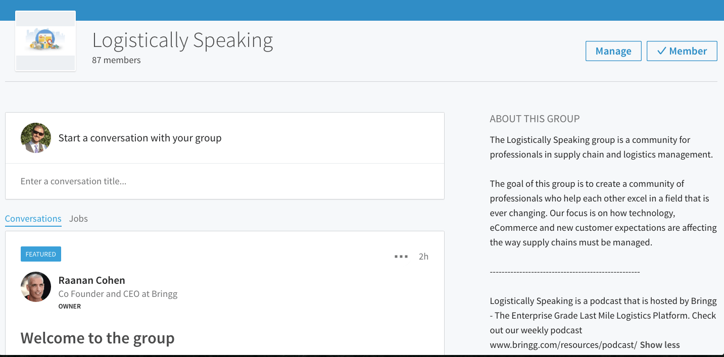 Logistically Speaking LinkedIn Group